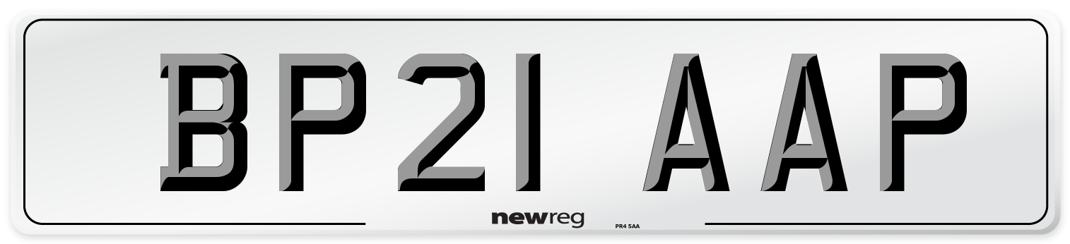 BP21 AAP Number Plate from New Reg